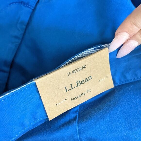 LL Bean Chinos Favorite Fit Capri Cropped Pants Blue - Picture 4 of 6